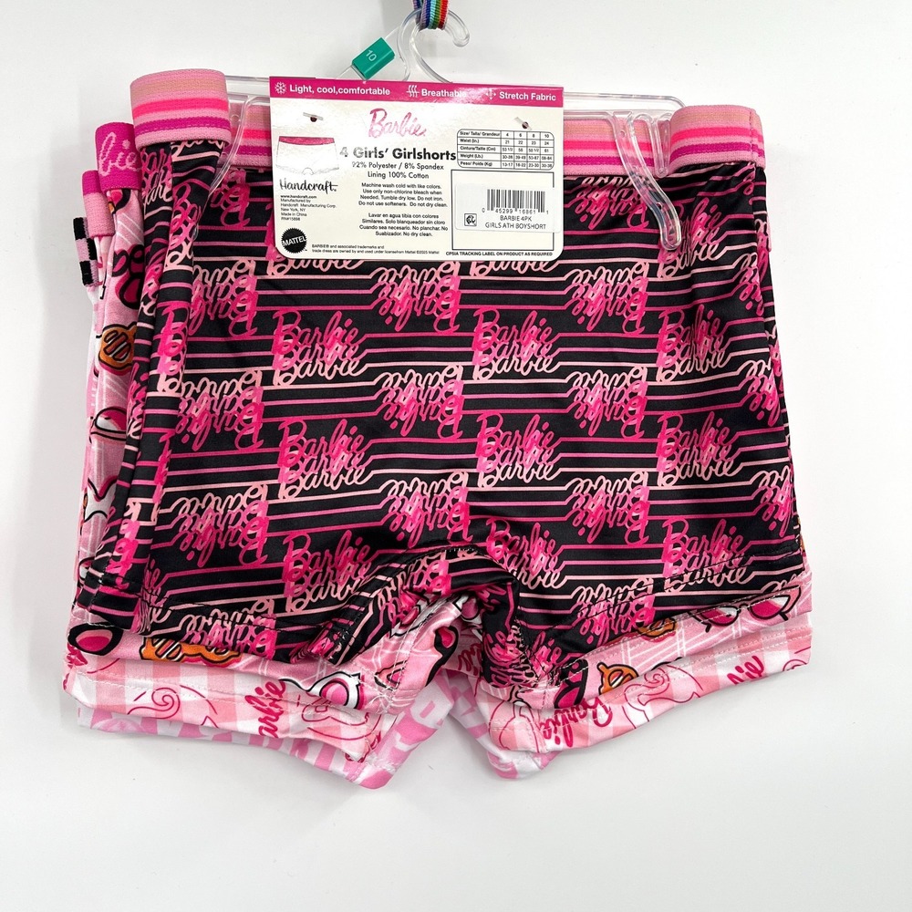 Barbie 4pk girlshorts handcraft athletic underwear pink boy shorts undies 10 - Picture 7 of 8